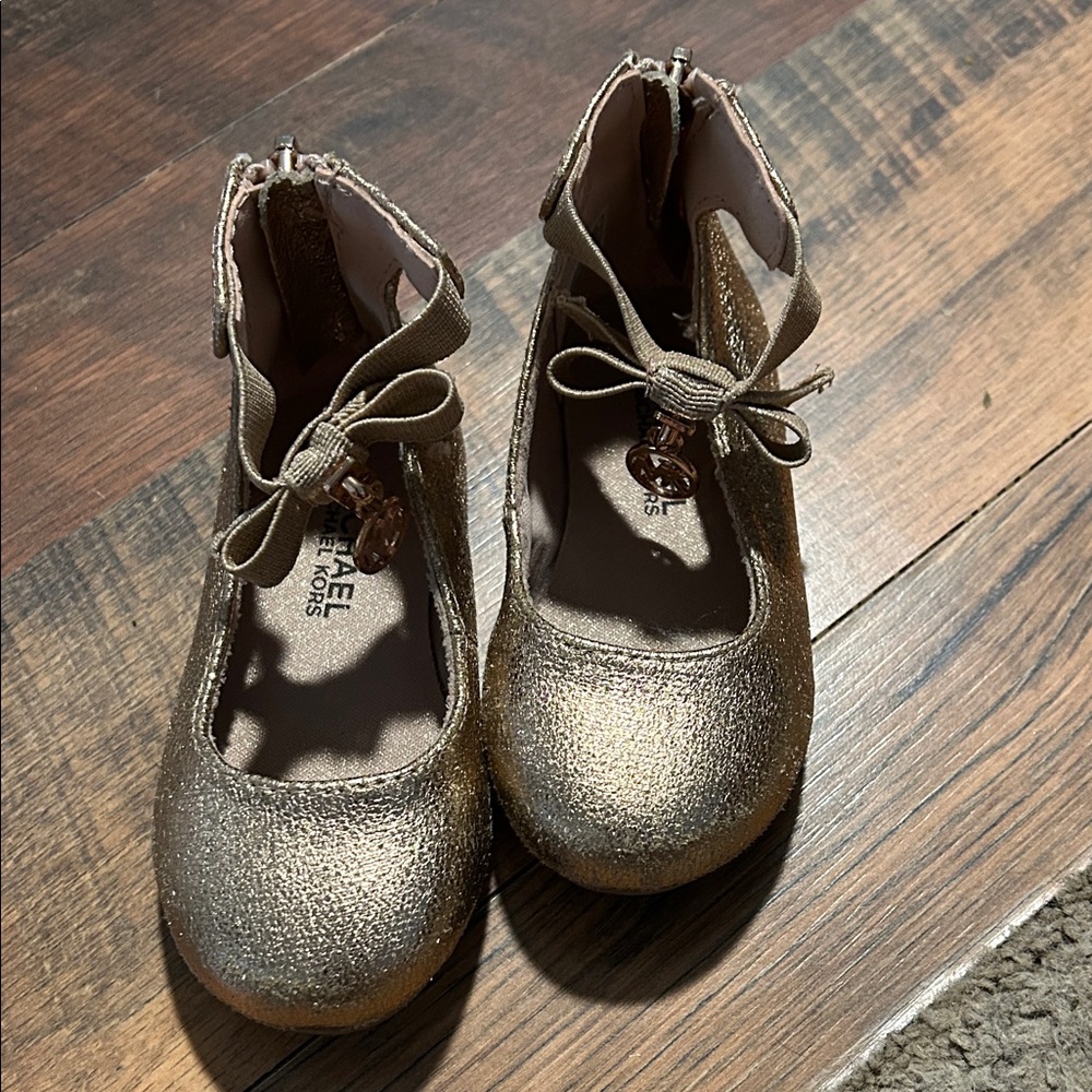Michael Kors Gold Glitter Kids Dress Shoes